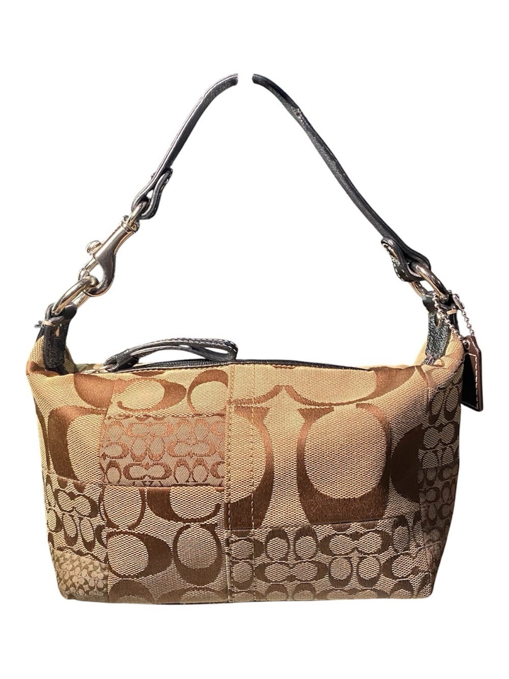 Coach Signature Patchwork Shoulder Bag in Tan